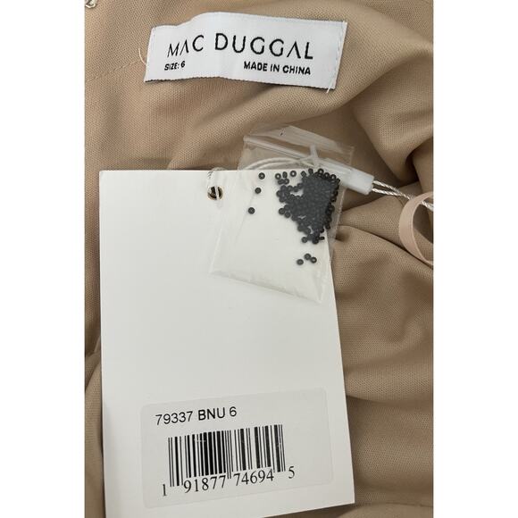 Mac Duggal 79337 Floral Embellished Bow Detail V-Neck Midi Dress Size 6 $398 - Picture 8 of 9